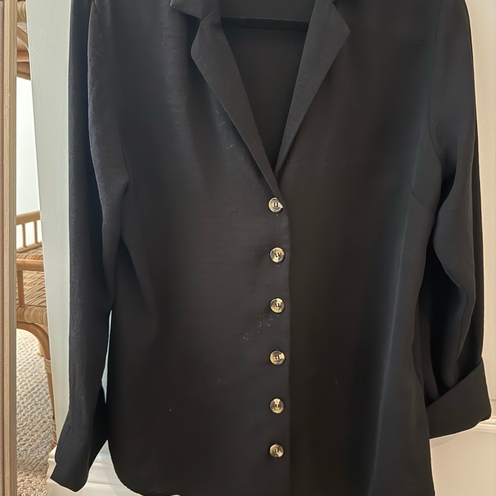 Maternity Elegant Black Button-Up Women's Top